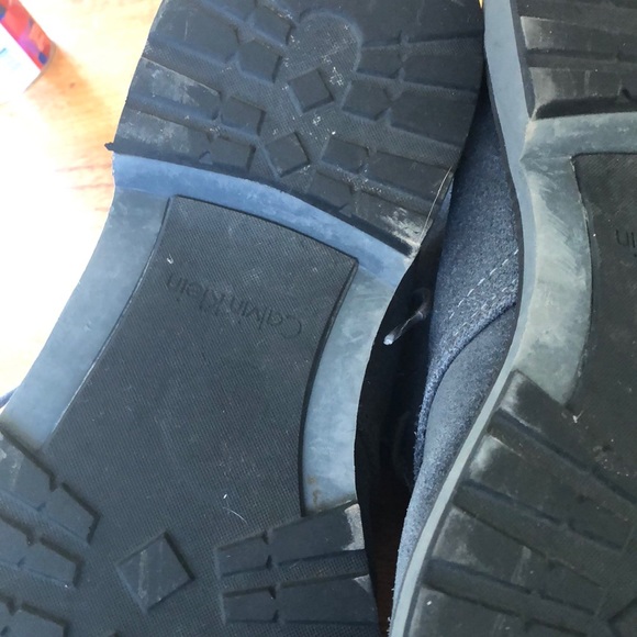 Calvin Klein Blue Leather Suede Shoes - Picture 4 of 7
